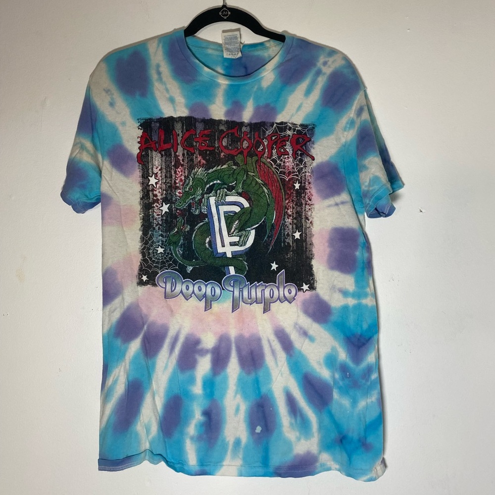 Tie Dye Alice Cooper Deep Purple Graphic Tshirt